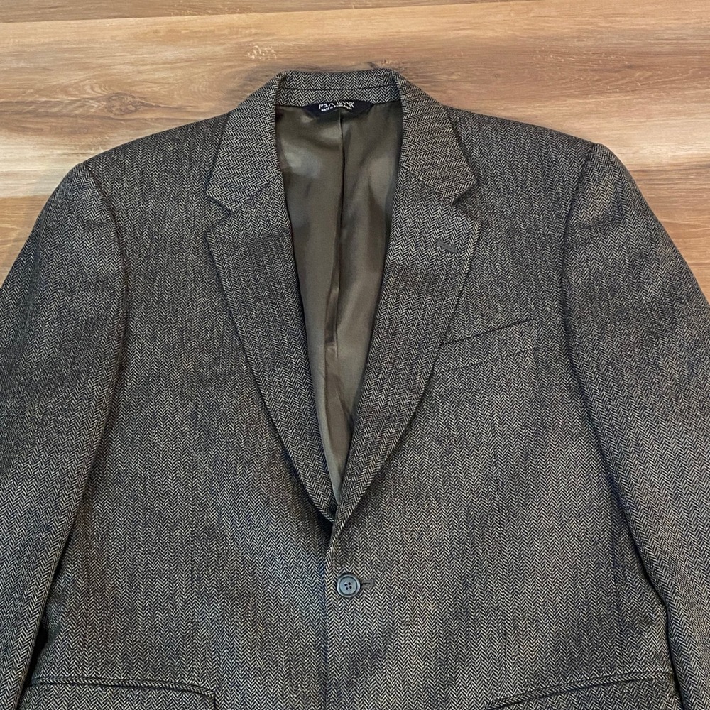 Jos A Bank Sport Coat Mens‎ 42L Blazer Herringbone Wool 2 Button Green